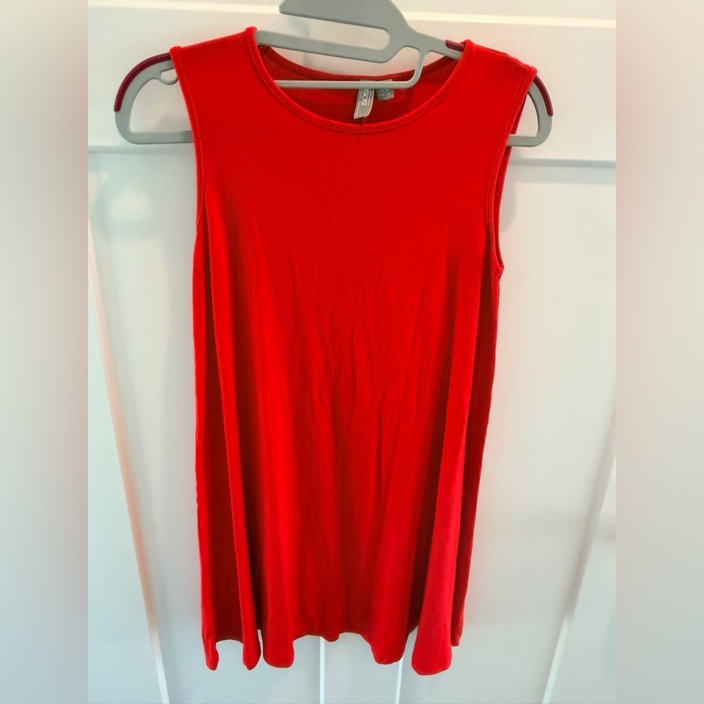 ASOS Red Sleeveless Swing Tank Top Size US 2 Stretch Viscose Casual